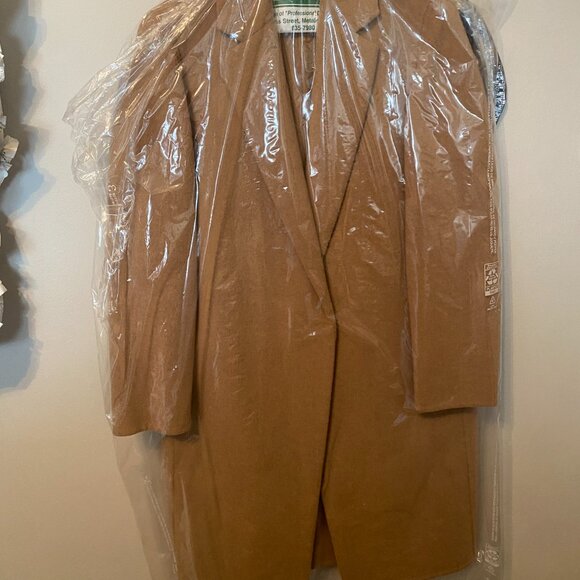 Vince Classic Straight Wool-Blend Camel Coat XS - Picture 2 of 4